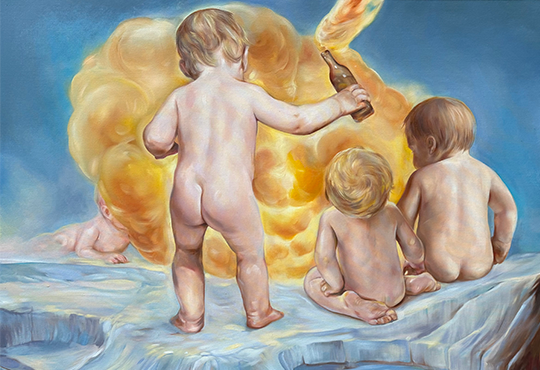 Oda Jaune, Little Big (détail), 2025, oil on canvas, 120. x 150 cm © Oda Jaune Studio