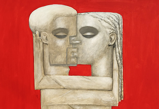 Kaory Mambo, The kiss, peinture acrylique sur toile © Mambo Mayinda