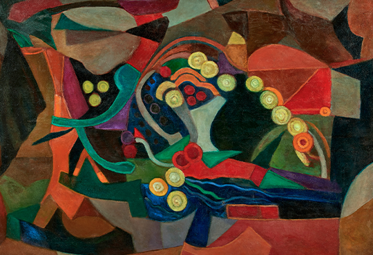 Max Jacob, François Angiboult (Hélène d’Oettingen), Composition, 1920, Huile sur toile, 98 × 148 cm, © Galerie Le Minotaure